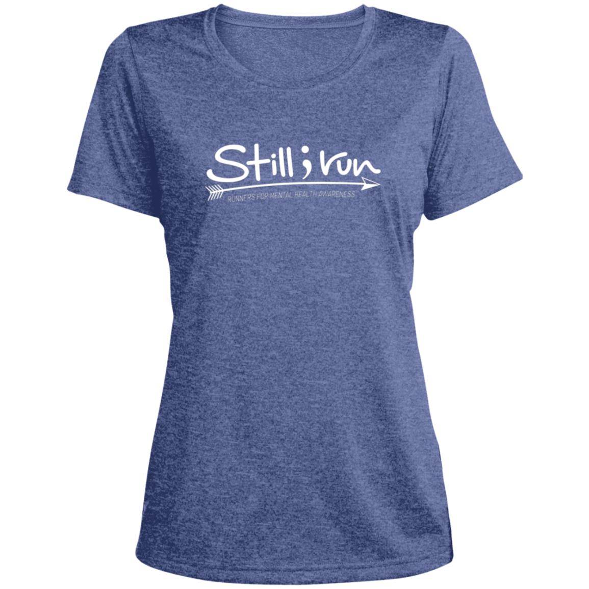 Still I Run Heather Scoop Neck Performance Tee - Still I Run