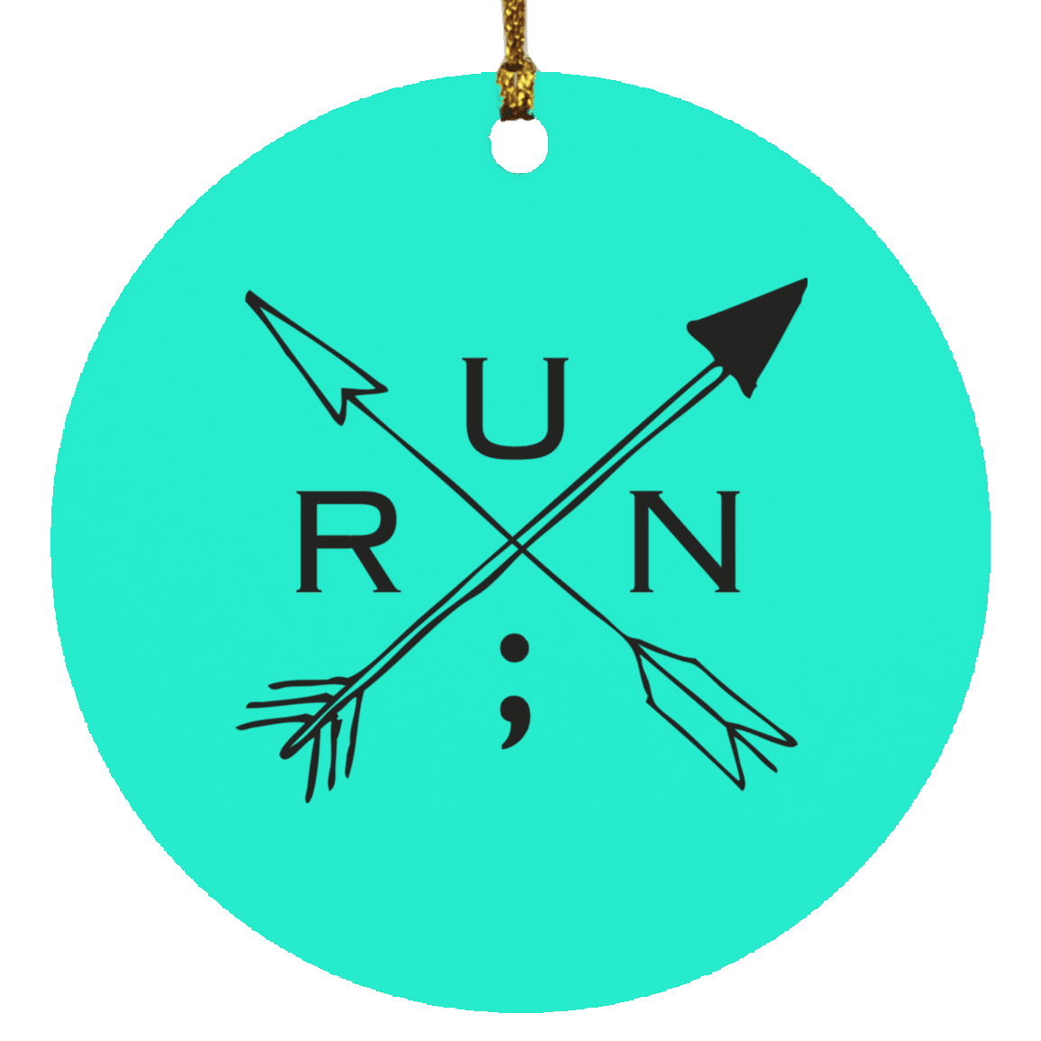 Run Arrows - Circle Ornament - Still I Run