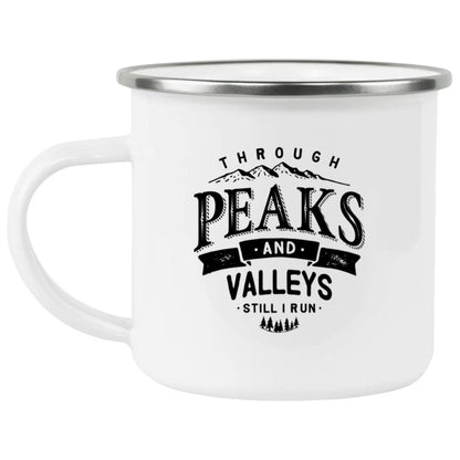 Through Peaks and Valleys — Enamel Camping Mug