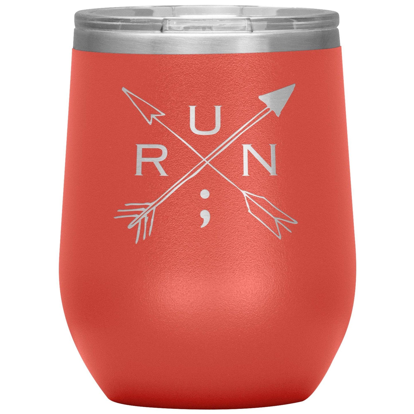 Run Arrows - 12oz Insulated Wine Tumbler