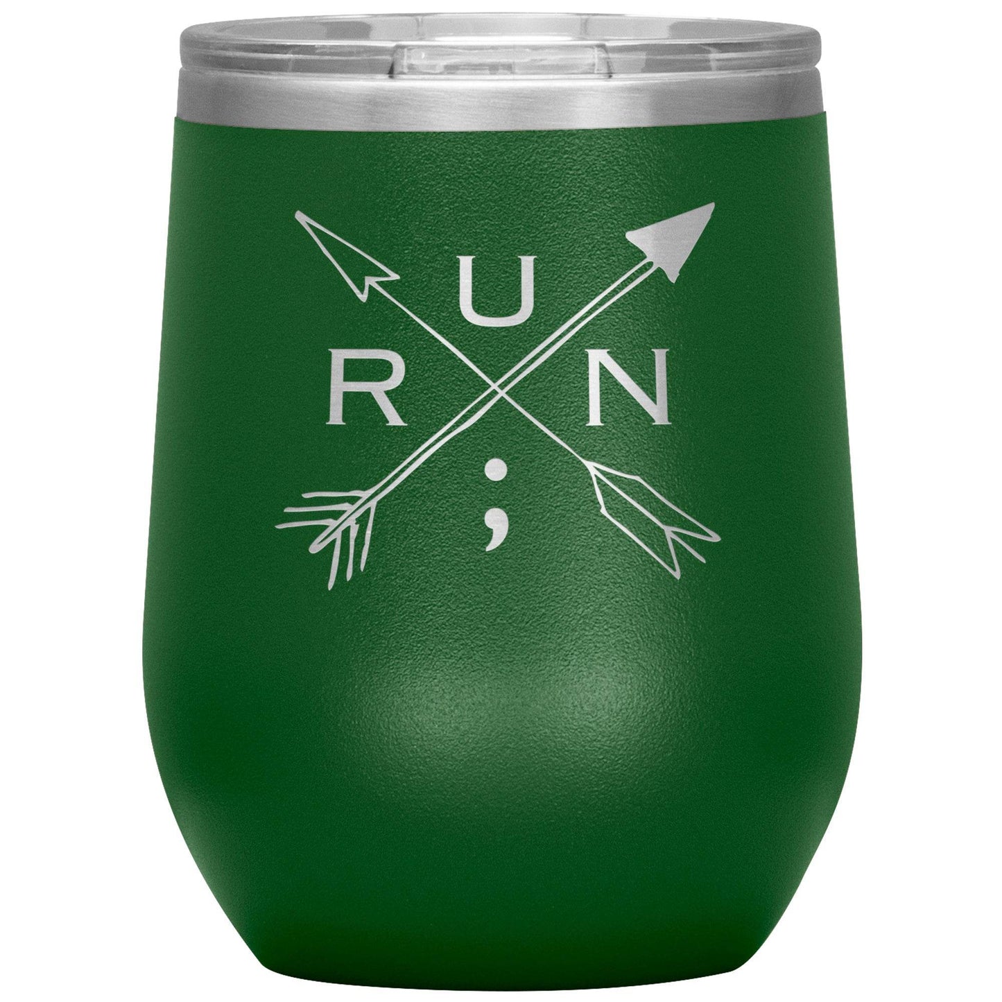 Run Arrows - 12oz Insulated Wine Tumbler