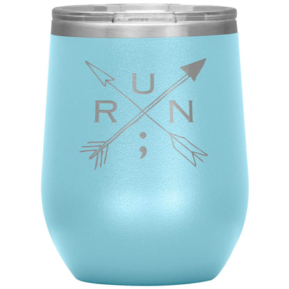 Run Arrows - 12oz Insulated Wine Tumbler