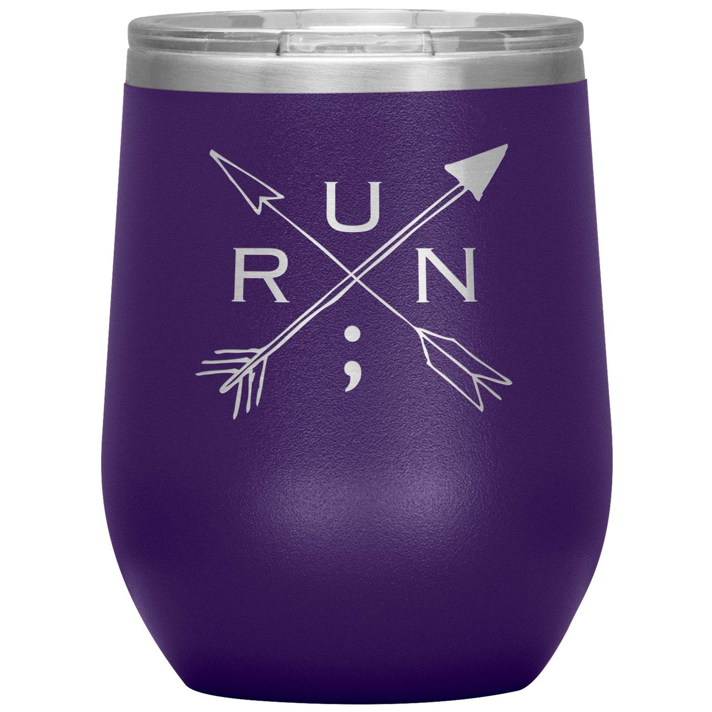 Run Arrows - 12oz Insulated Wine Tumbler