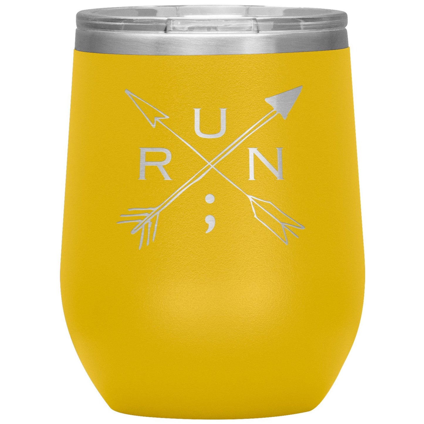 Run Arrows - 12oz Insulated Wine Tumbler