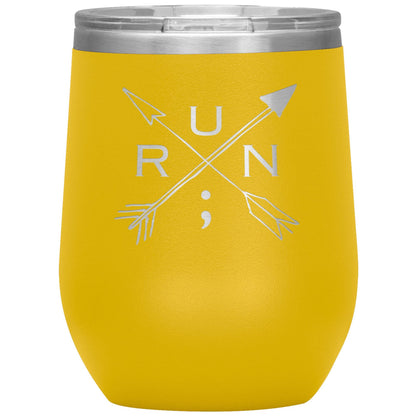 Run Arrows - 12oz Insulated Wine Tumbler