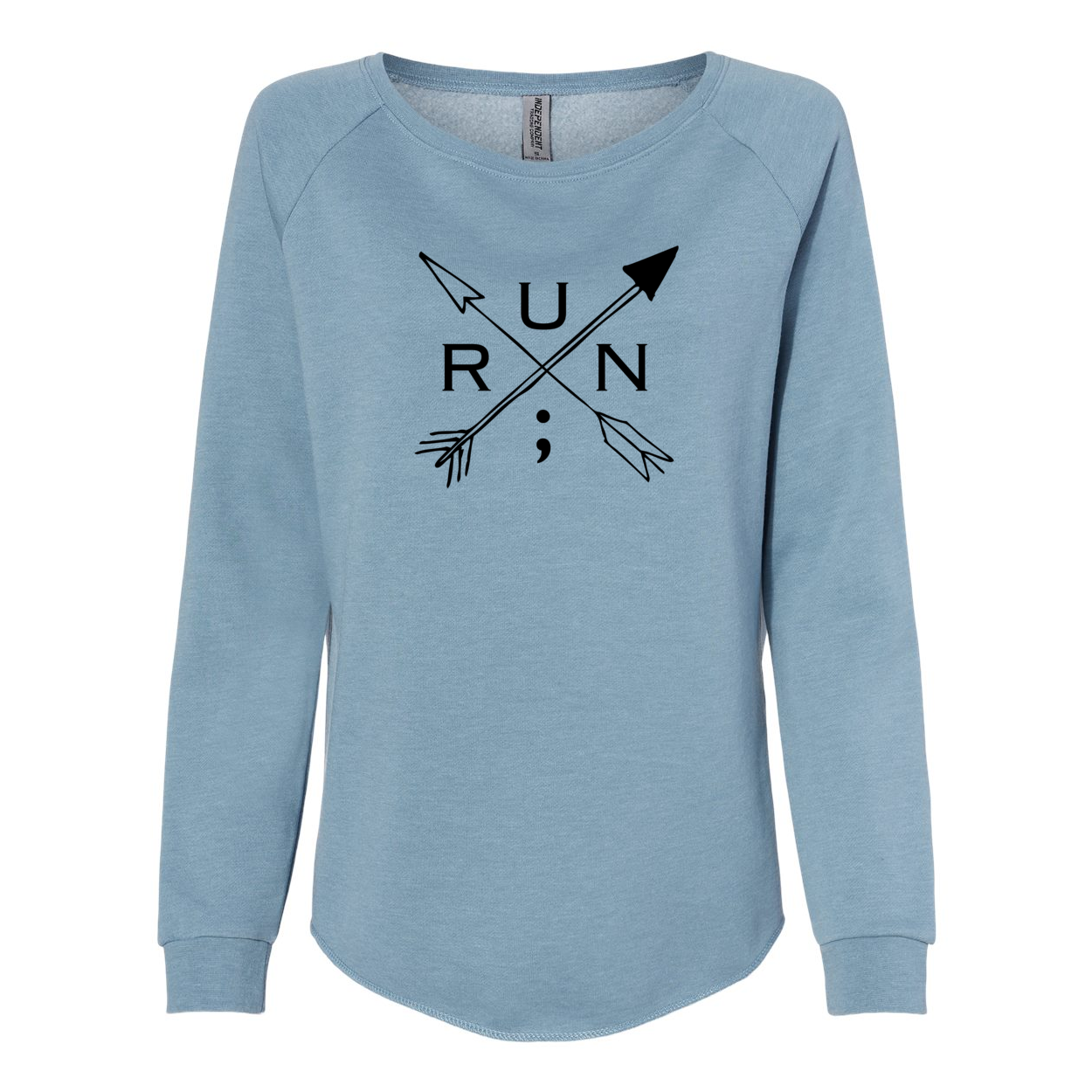 Run Arrows - Flared Crewneck Sweatshirt