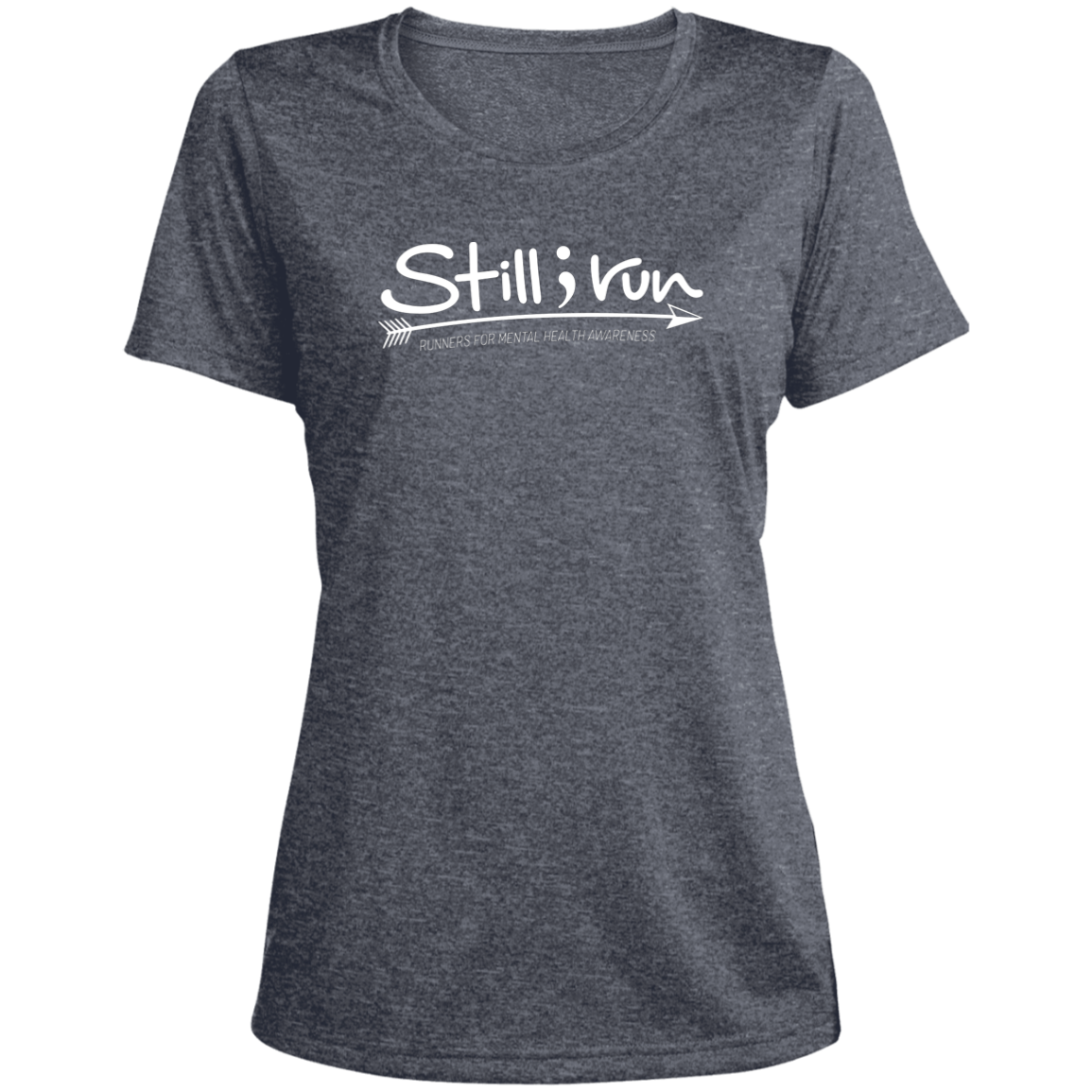 Still I Run - Fitted Heather Scoop Neck Performance Tee