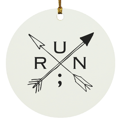 Run Arrows - Circle Ornament