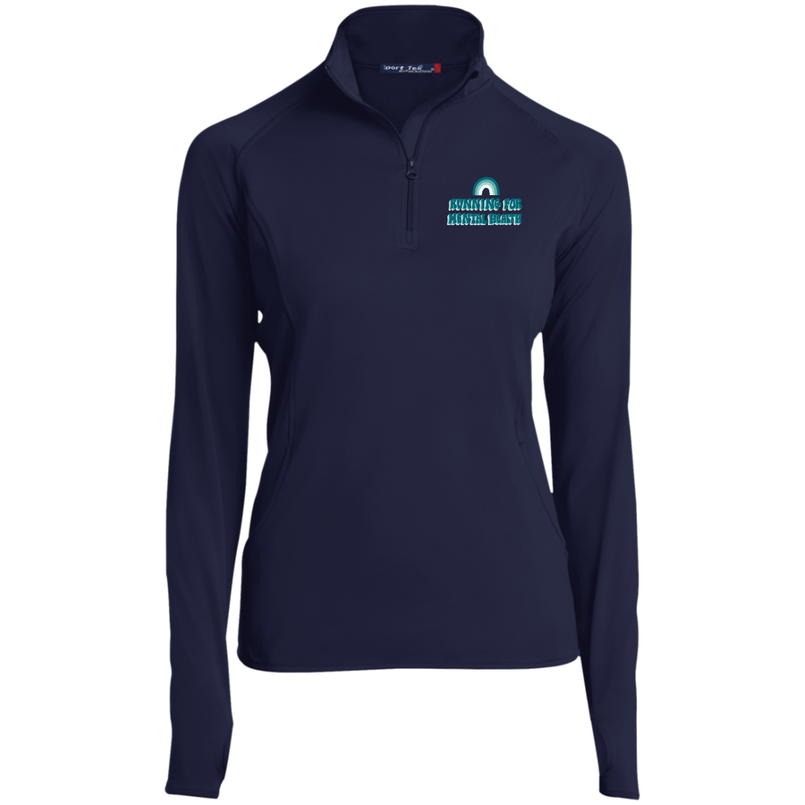Rainbow Running for Mental Health - Fitted 1/2 Zip Performance Pullover