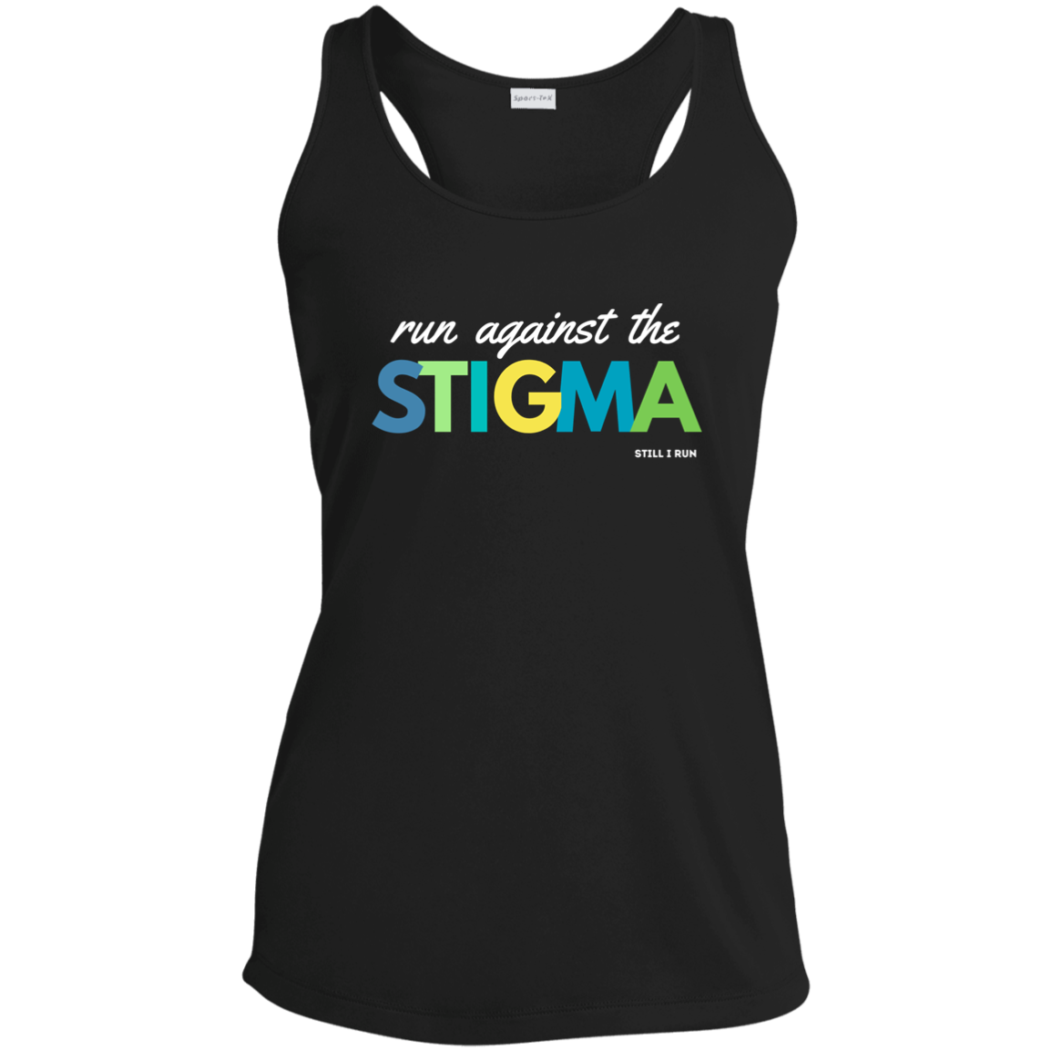 Run Against the Stigma - Fitted Performance Racerback Tank