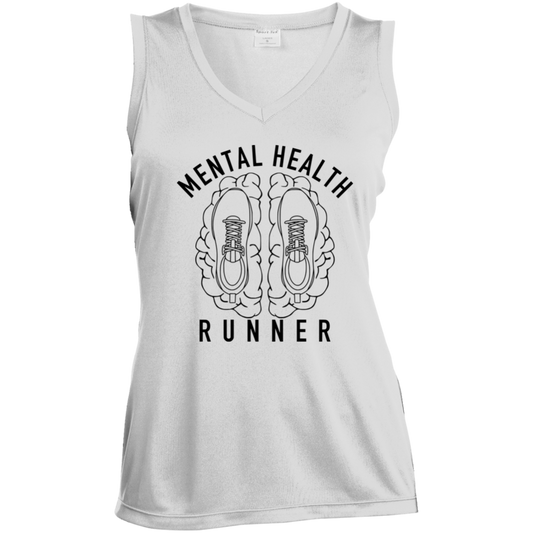 Mental Health Runner - Sleeveless V-Neck Performance Tee