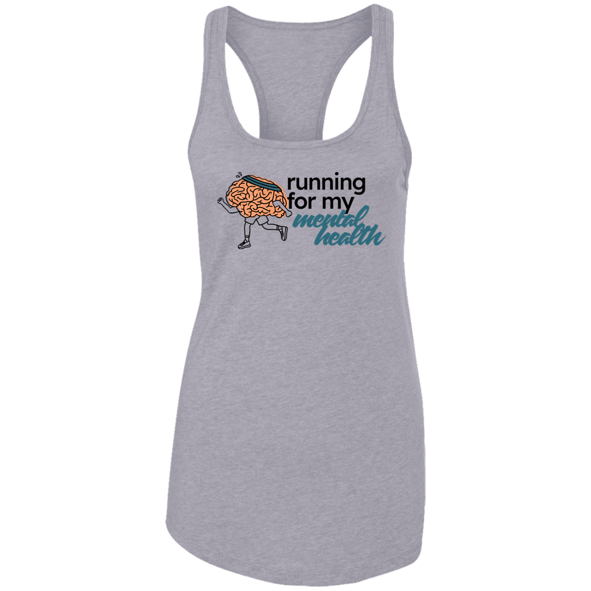 Running for My Mental Health - Fitted Racerback Tank