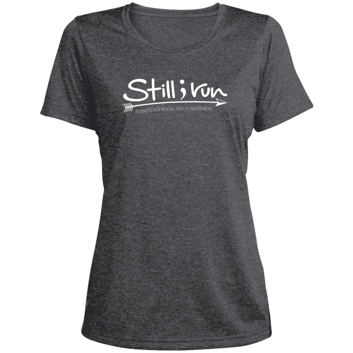 Still I Run - Fitted Heather Scoop Neck Performance Tee