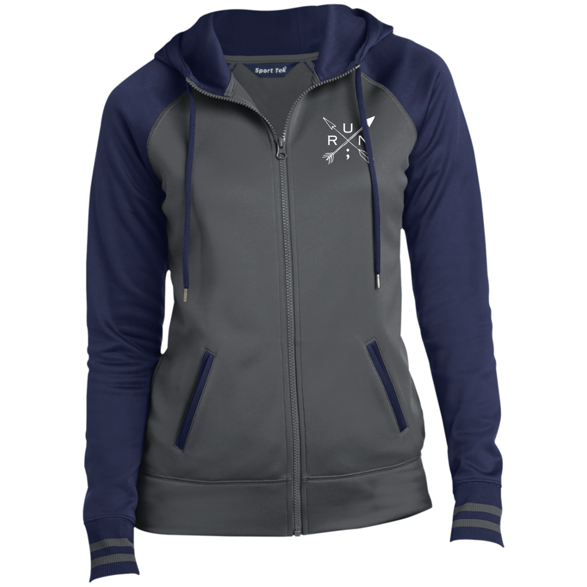 Run Arrows - Ladies' Sport-Wick® Full-Zip Hooded Jacket